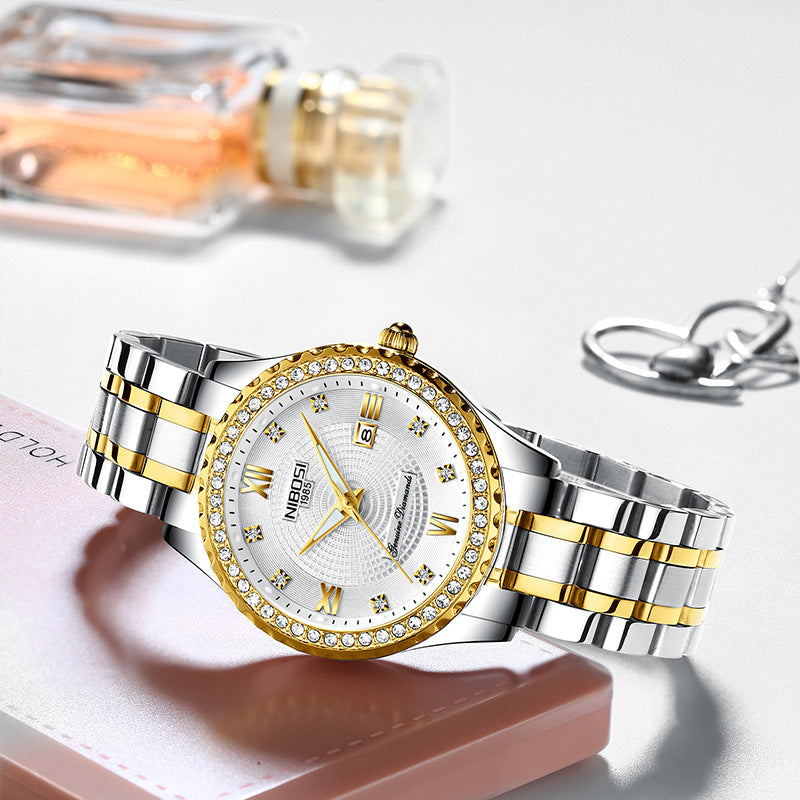 Waterproof Luminous Diamond Quartz Watch